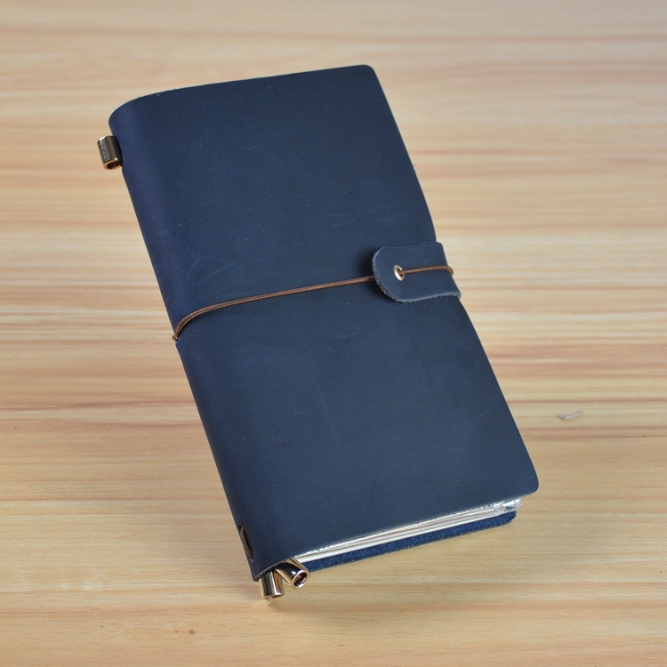 皮扣款 旅行笔记本文具 真皮日记本复古手工记事本创意本子