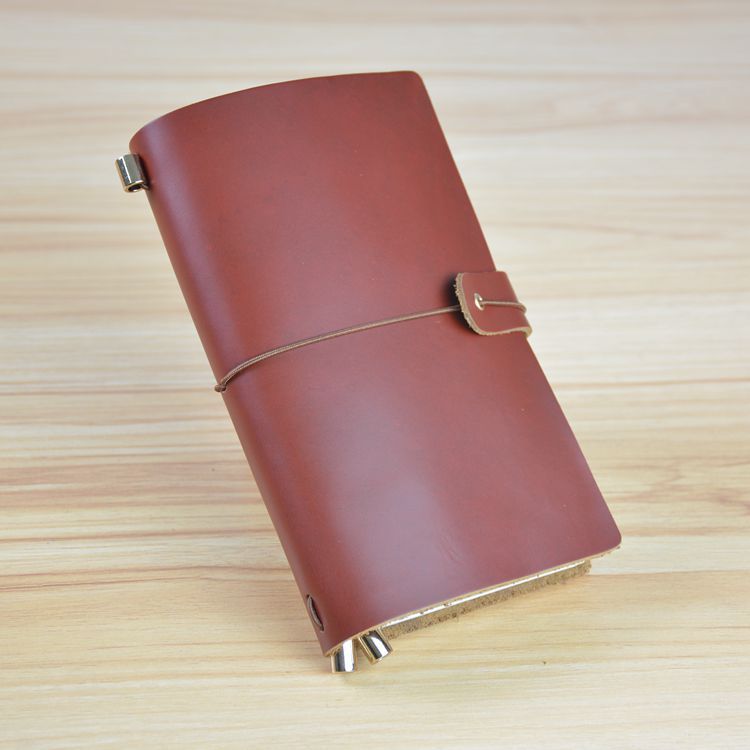小号红棕色油皮 正品旅行记事本 复古真皮笔记本 牛皮日记本定制