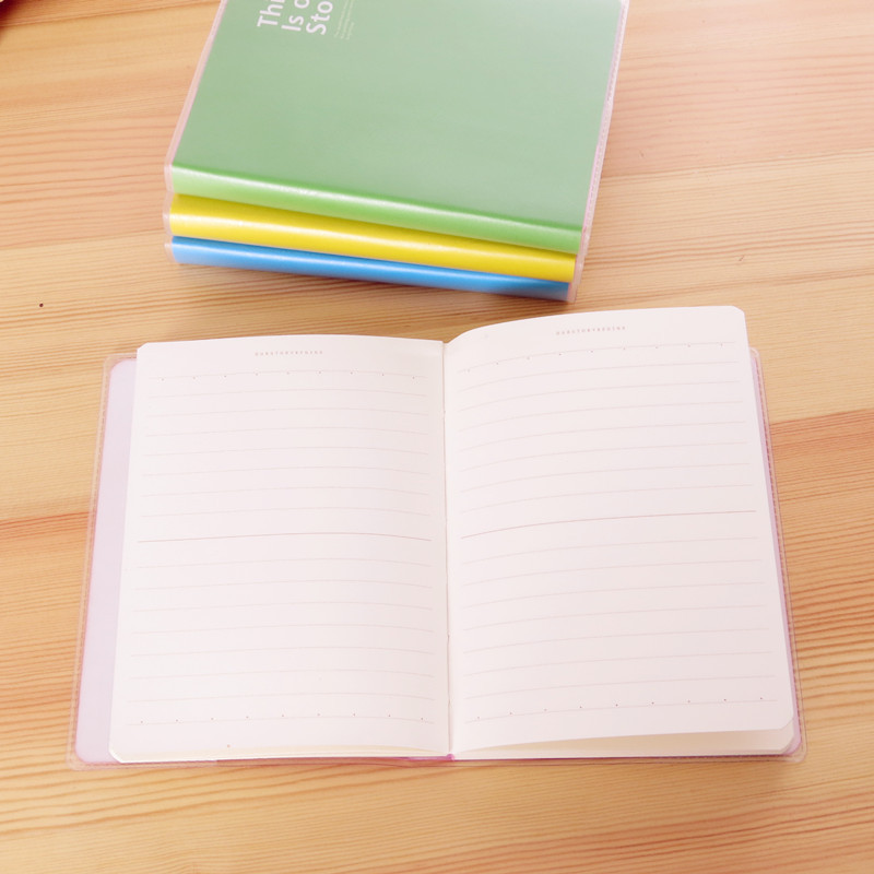  纯色记事本 糖果色笔记本 可爱胶套日记本子批发